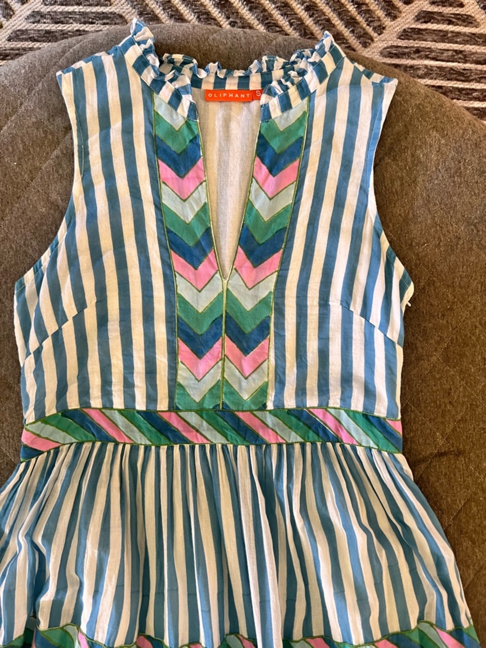 TNUCK Oliphant Small Playa Cotton Striped Mini Dress Excellent Condition - Picture 4 of 12